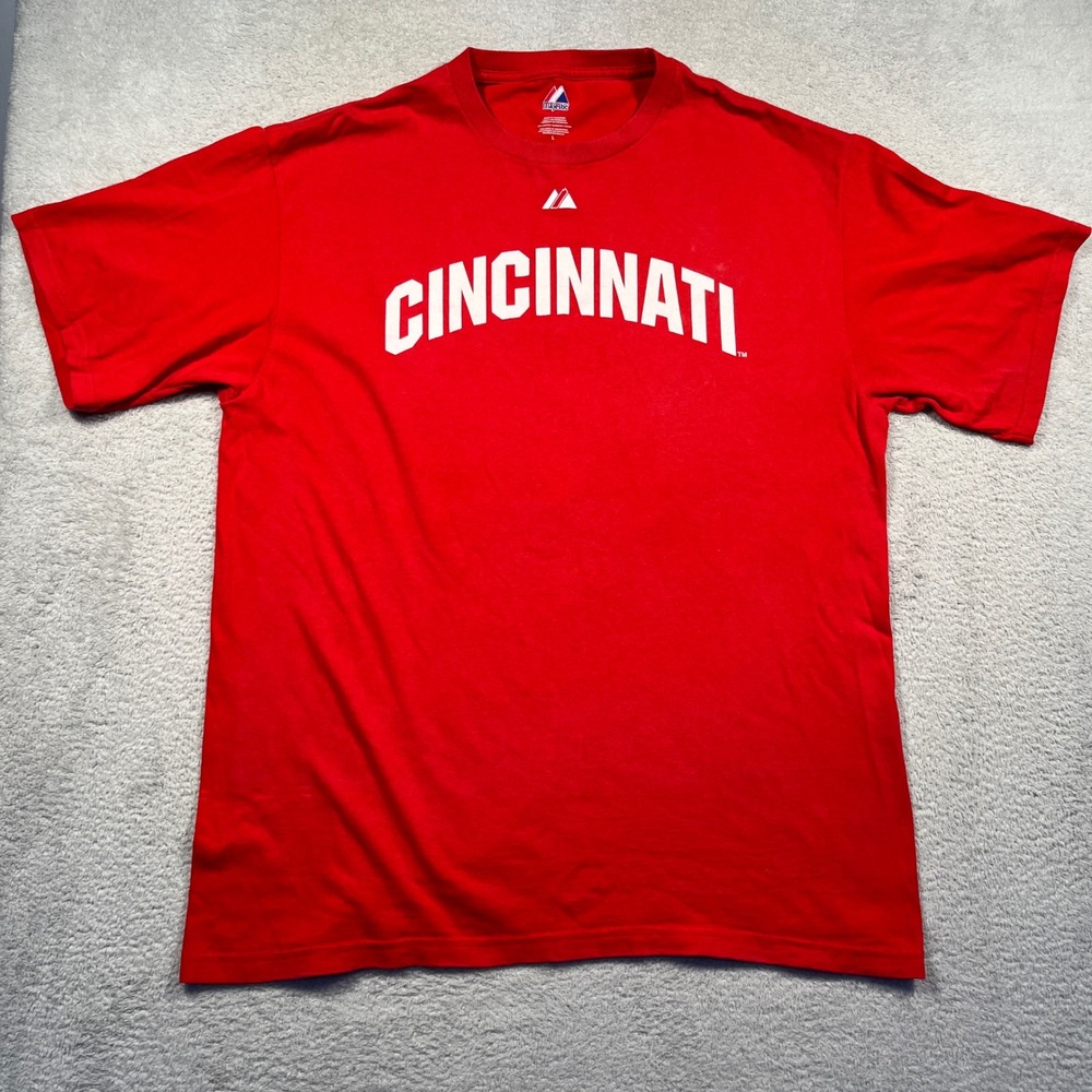 Majestic Cincinnati Reds Jay‎ Bruce 32 Baseball T-Shirt MLB Graphic Tee L 2010